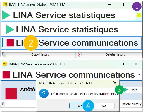 LINA Services Status